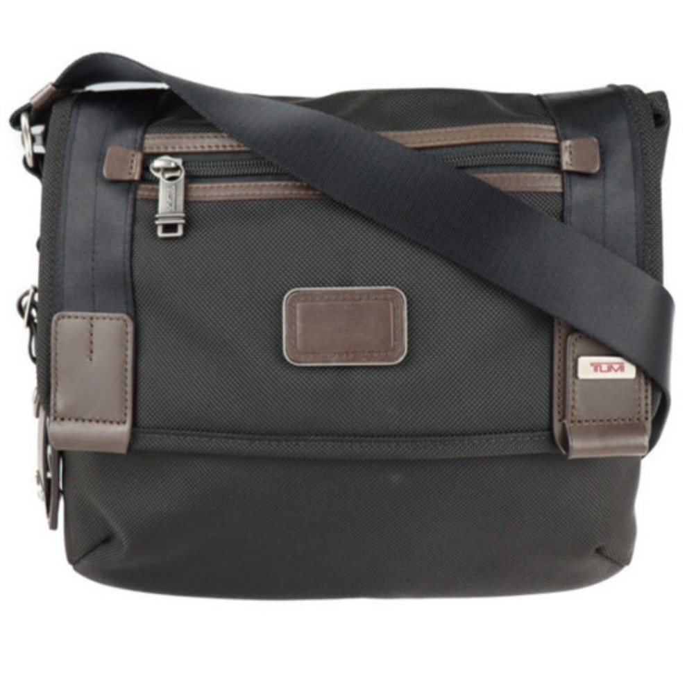 TUMI Alpha Bravo Beale Black and Brown Crossbody Bag - Picture 2 of 16